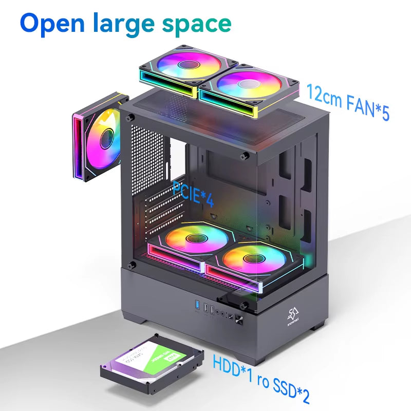 SNOWMAN Sleek Mini Gaming PC Case Compact and Lightweight Aluminium Chassis for Enthusiast'S Computer