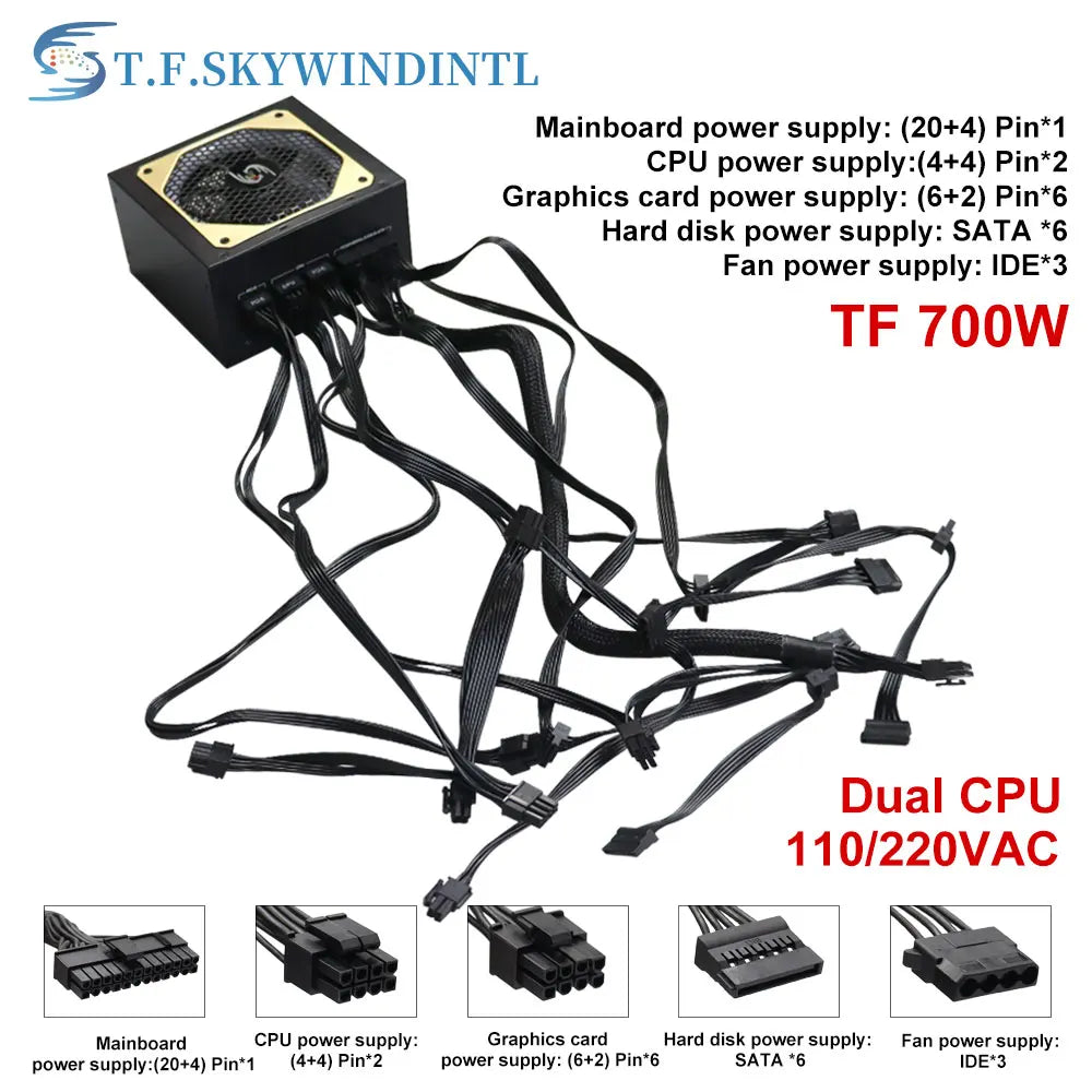 700W Power Supply High Quality Gaming Computer PSU 500W 600W 700W Power Supply PC