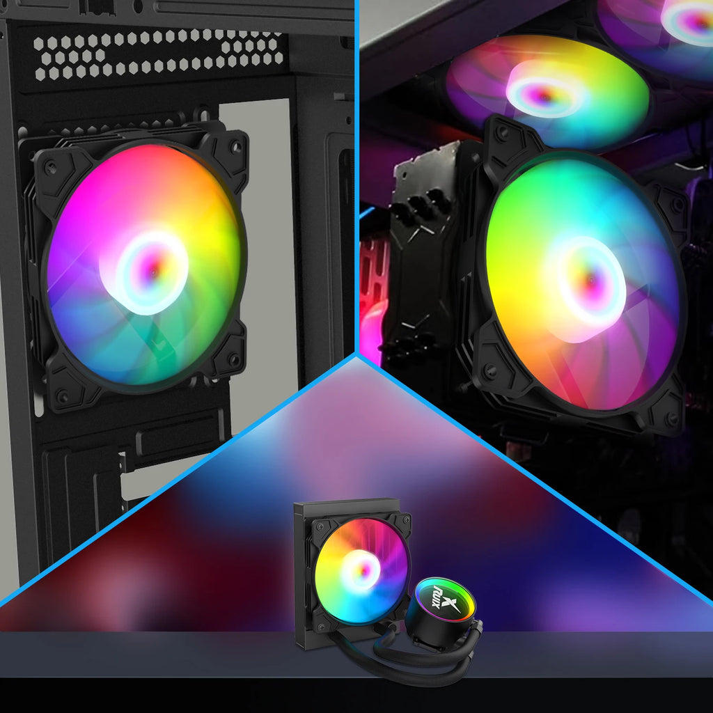 Casing Fans RX-134 PC Case Fan 120Mm Gabinete Fans Fixed RGB Gaming 12V Molex Computer Gamer Cooling Ventilador