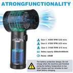 Protable Air Duster for Computer Cleaning 51000RPM Cordless Compressed Air Blower with LED Light for PC Computers Keyboard Clean