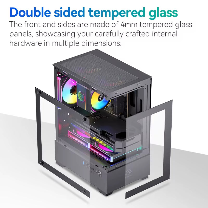 SNOWMAN Sleek Mini Gaming PC Case Compact and Lightweight Aluminium Chassis for Enthusiast'S Computer