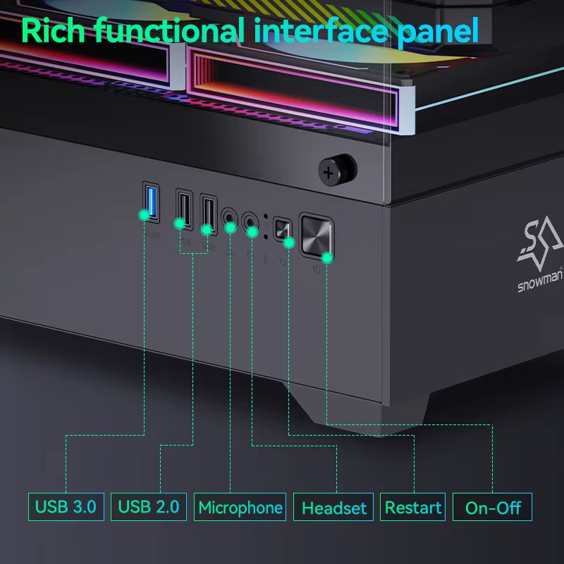 SNOWMAN Sleek Mini Gaming PC Case Compact and Lightweight Aluminium Chassis for Enthusiast'S Computer