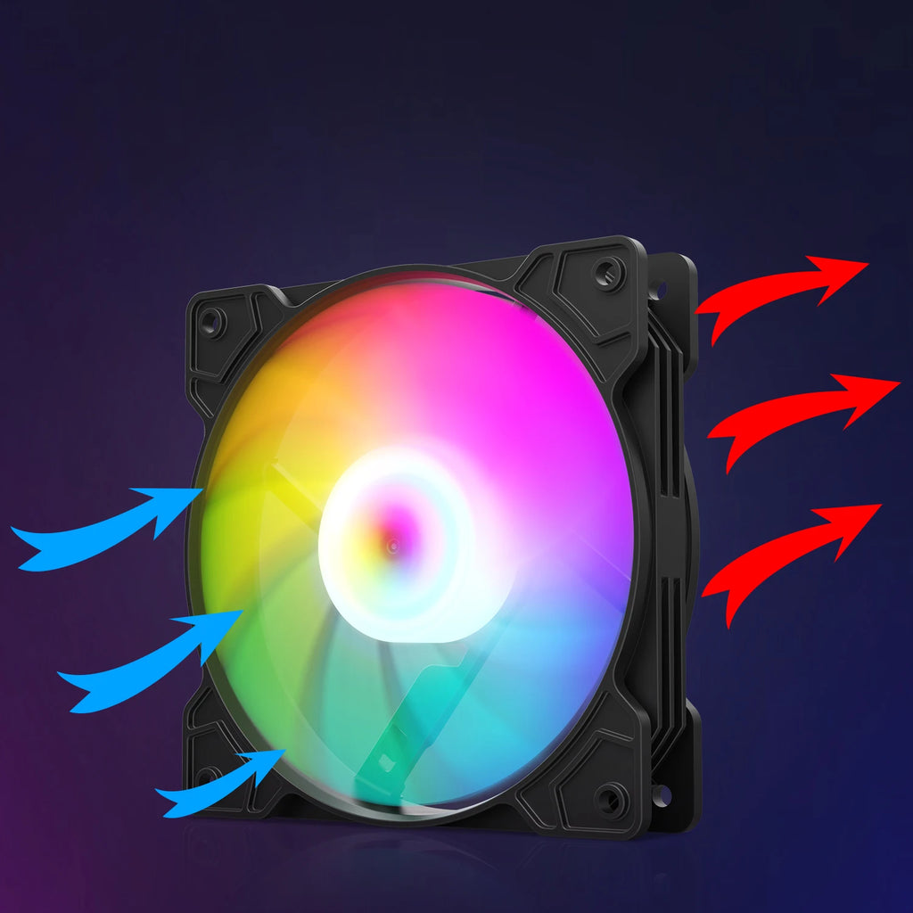 Casing Fans RX-134 PC Case Fan 120Mm Gabinete Fans Fixed RGB Gaming 12V Molex Computer Gamer Cooling Ventilador