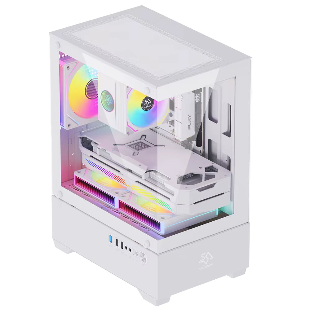 SNOWMAN Sleek Mini Gaming PC Case Compact and Lightweight Aluminium Chassis for Enthusiast'S Computer